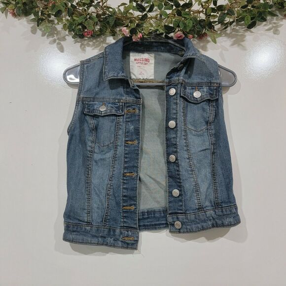 Denim Small Womens Vest Western Gorpcore 90s Retro Bohemian Nostalgic Grunge - Picture 1 of 6